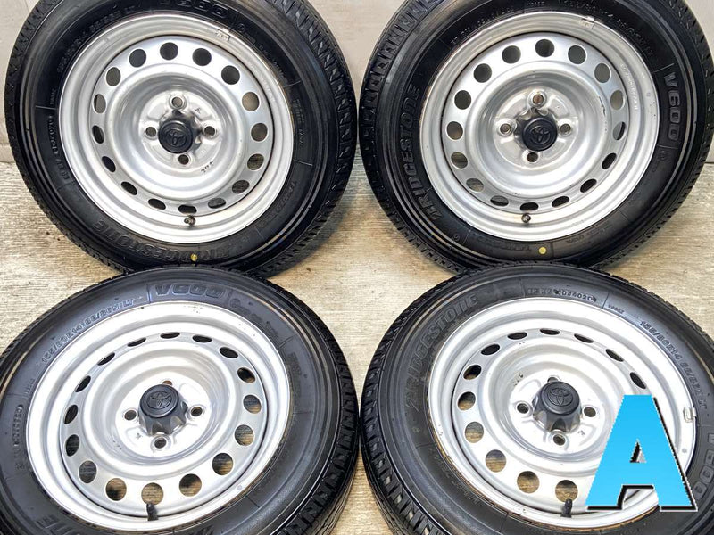 ブリヂストン V600 155/80R14 88/86LT /トヨタ純正 AL 5.0J+39 100-4穴 4本