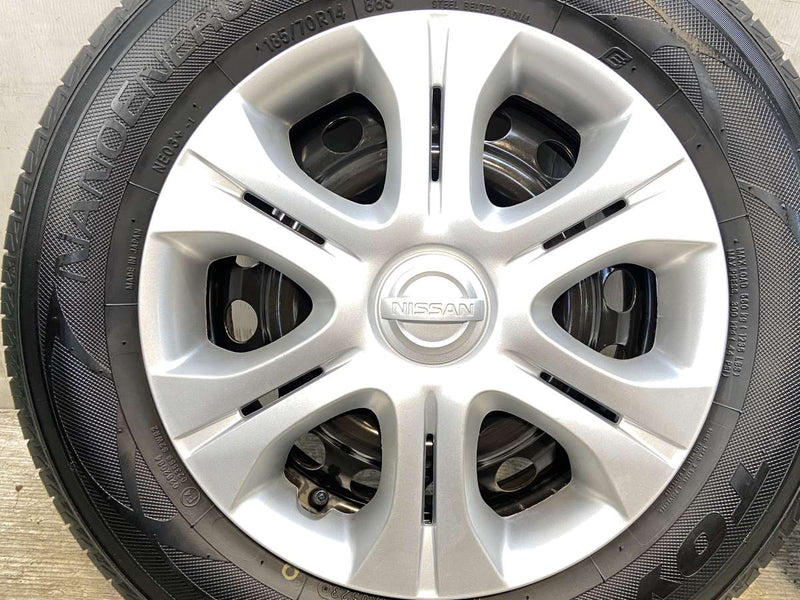 トーヨータイヤ ナノエナジー3PLUS 185/70R14  /日産純正  5.5J+ 100-4穴 4本
