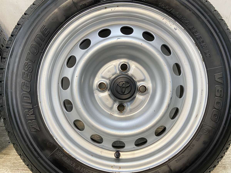 ブリヂストン V600 155/80R14 88/86LT /トヨタ純正 AL 5.0J+39 100-4穴 4本