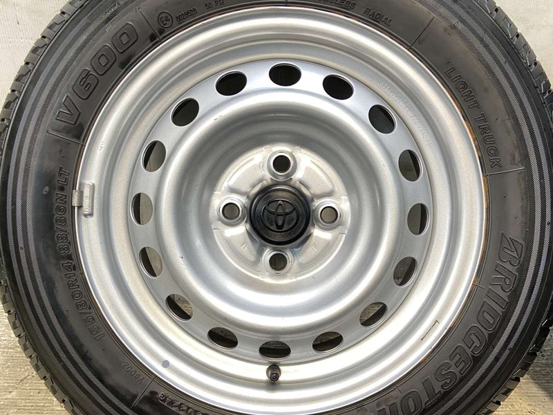 ブリヂストン V600 155/80R14 88/86LT /トヨタ純正 AL 5.0J+39 100-4穴 4本