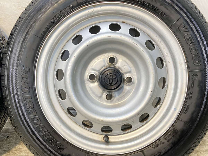 ブリヂストン V600 155/80R14 88/86LT /トヨタ純正 AL 5.0J+39 100-4穴 4本