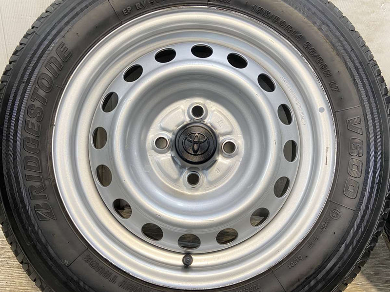 ブリヂストン V600 155/80R14 88/86LT /トヨタ純正 AL 5.0J+39 100-4穴 4本