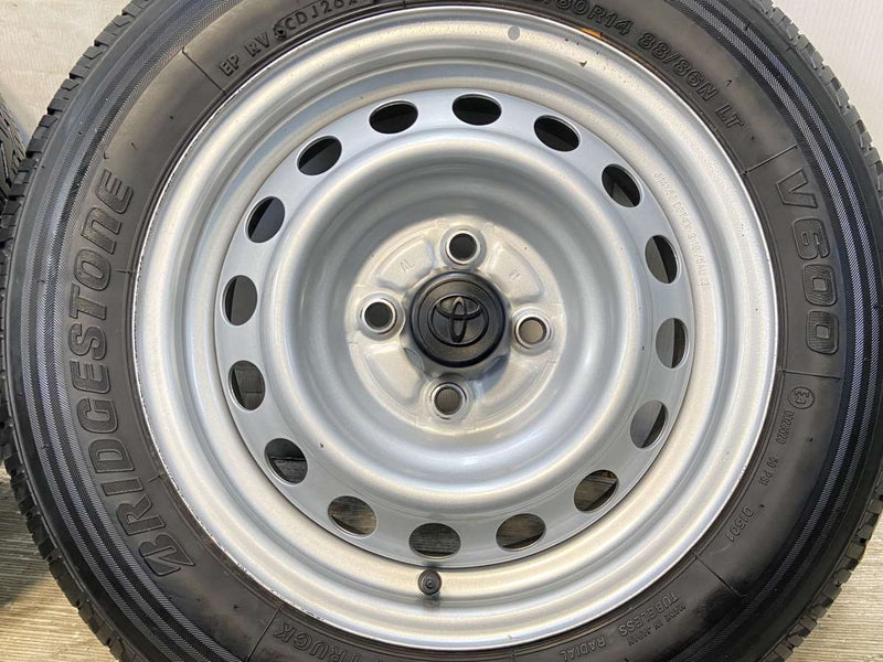 ブリヂストン V600 155/80R14 88/86LT /トヨタ純正 AL 5.0J+39 100-4穴 4本