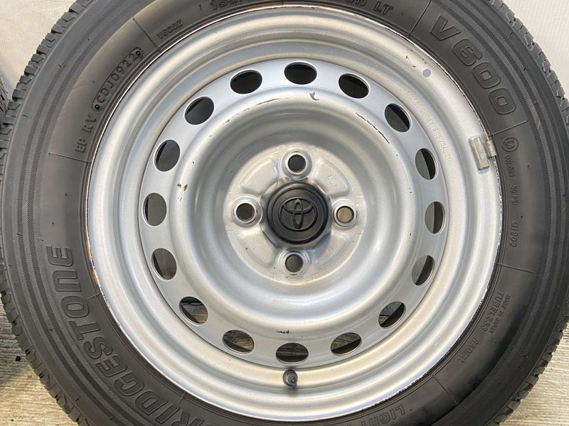 ブリヂストン V600 155/80R14 88/86LT /トヨタ純正 AL 5.0J+39 100-4穴 4本