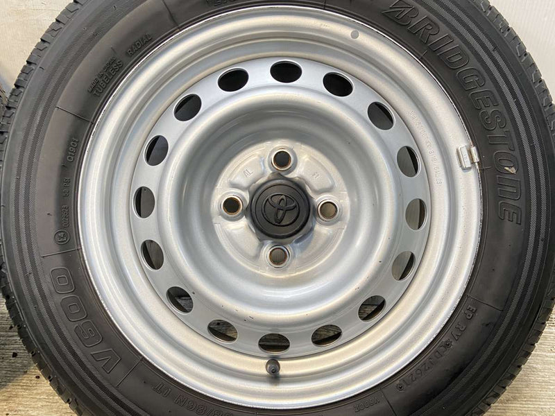 ブリヂストン V600 155/80R14 88/86LT /トヨタ純正 AL 5.0J+39 100-4穴 4本