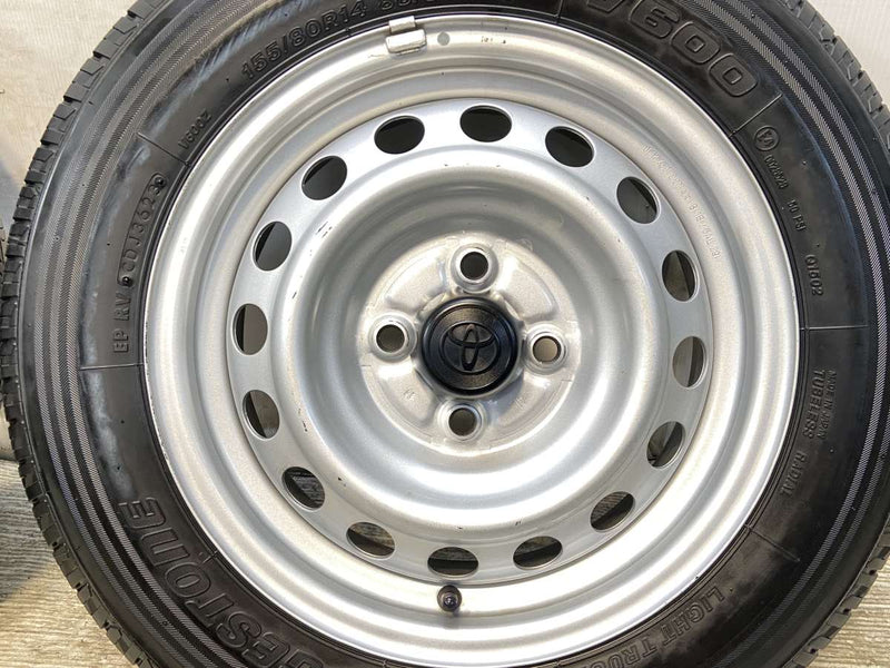 ブリヂストン V600 155/80R14 88/86LT /トヨタ純正 AL 5.0J+39 100-4穴 4本