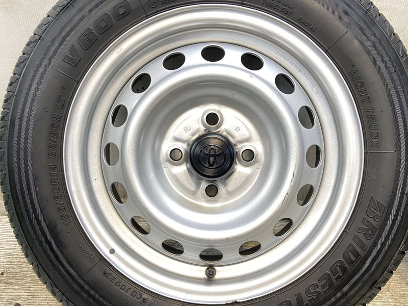 ブリヂストン V600 155/80R14 88/86LT /トヨタ純正 AL 5.0J+39 100-4穴 4本