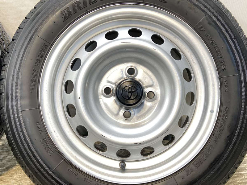 ブリヂストン V600 155/80R14 88/86LT /トヨタ純正 AL 5.0J+39 100-4穴 4本