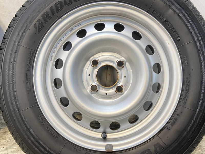 ブリヂストン V600 165R14 6PR /日産純正  5.0J+ 100-4穴 4本