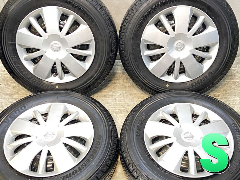 ブリヂストン V600 165/80R14 97/95LT /日産純正  5.0J+ 114.3-4穴 4本