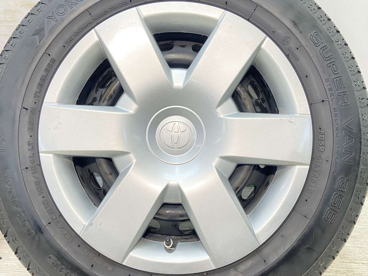 R337)【新車外し・未使用】ヨコハマ YOKOHAMA タイヤ スーパーバン SUPER VAN 356 185/75R15 106/104L LT 4本 トヨタ 純正ホイール付き R337)【新車外し・未使用】ヨコハマ YOKOHAMA タイヤ スーパーバン
