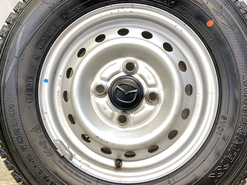 ダンロップ ウィンターマックス SV01 145R12 6PR /マツダ純正  3.5J+ 100-4穴 4本