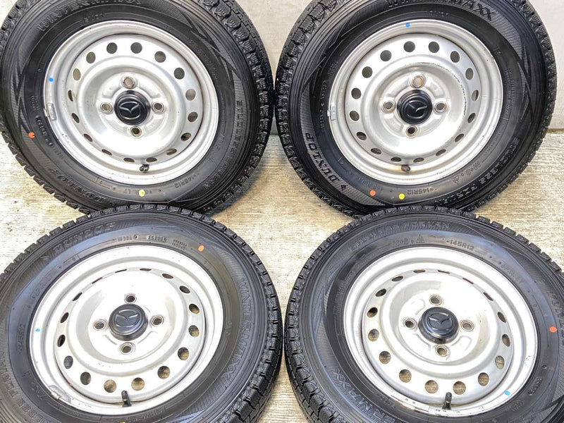 ダンロップ ウィンターマックス SV01 145R12 6PR /マツダ純正  3.5J+ 100-4穴 4本