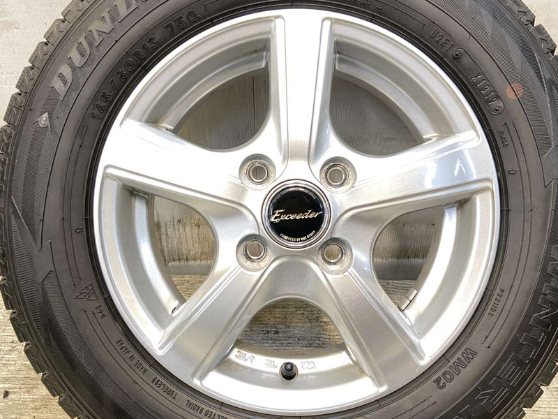 ダンロップ ウィンターマックス WM02 145/80R13  /　 エクシーダー 4.0J+43 100-4穴 4本