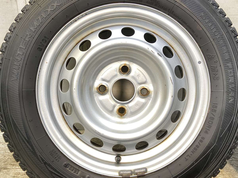 ダンロップ ウィンターマックス SV01 155/80R14 88/86LT /トヨタ純正 AL 5.0J+39 100-4穴 4本