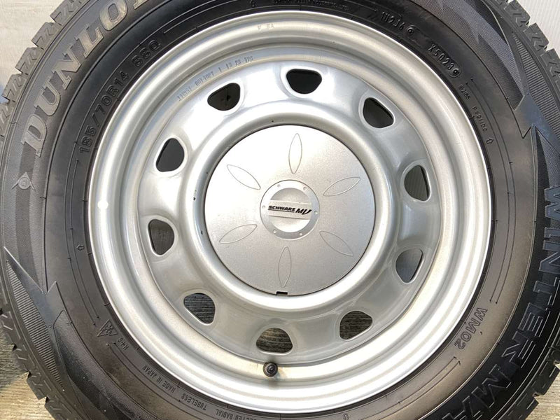 ダンロップ ウィンターマックス WM02 185/70R14  /　 SCHWARZ MV V6A 5.0J+ 100/114.3-4穴 4本