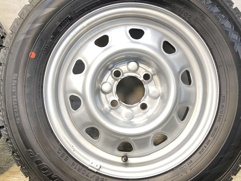 ダンロップ ウィンターマックス WM02 185/70R14  /　 TOPY M47A 5.0J+ 100-4穴 4本