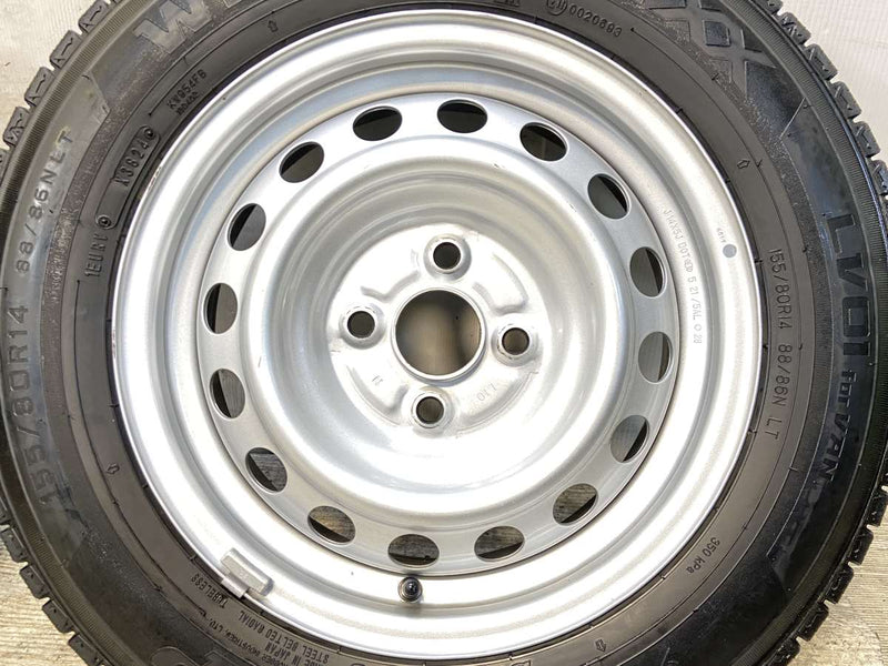 ダンロップ ウィンターマックス LV01 155/80R14 88/86LT /トヨタ純正 L10 5.0J+39 100-4穴 4本