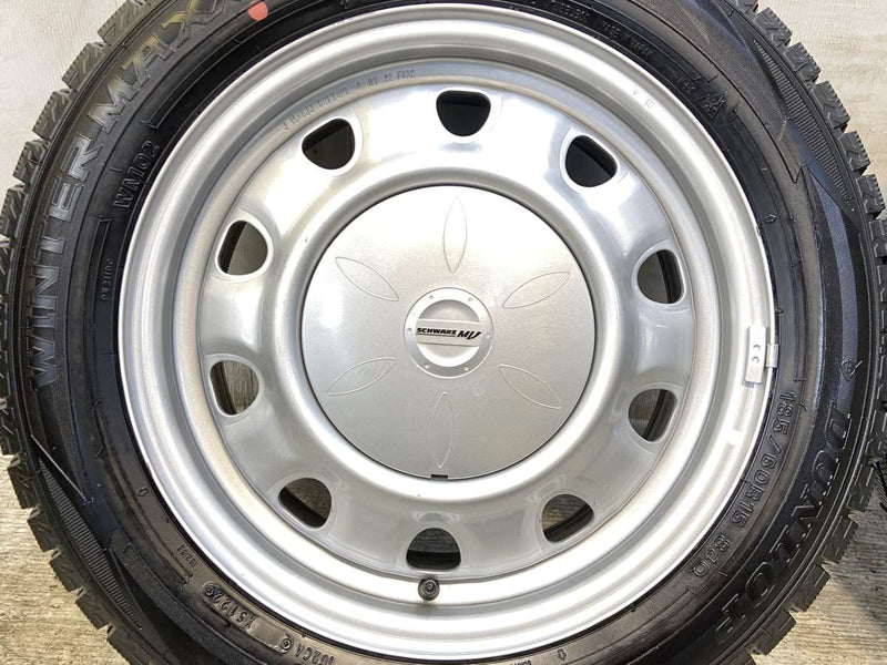 ダンロップ ウィンターマックス WM02 185/60R15  /　 SCHWARZ MV 6.0J+ 100/114.3-4穴 4本
