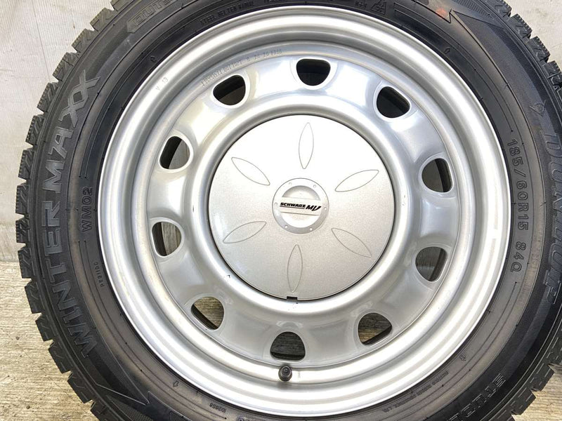 ダンロップ ウィンターマックス WM02 185/60R15  /　 SCHWARZ MV 5.5J+ 100/114.3-4穴 4本