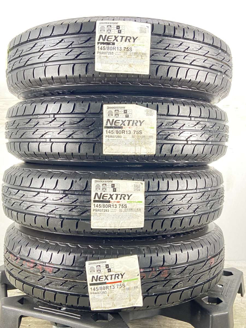 18年製 バリ山 145/80R13 ブリジストン ネクストリー 8.5～9分山 13×4J+45 ダイハツ鉄ホイール 4本 夏タイヤ 軽自動車 S1285 ネット限定特価 新品 ブリヂストン BRIDESTONE NEXTRY ネクストリー