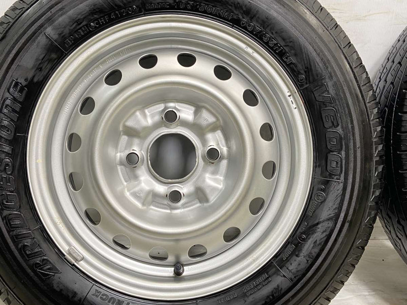 ブリヂストン V600 165/80R14 97/95N LT /日産純正 5.0J+ 114.3-4穴 4 