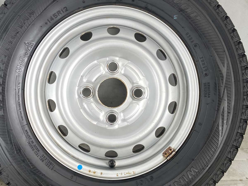 ダンロップ ウィンターマックス SV01 145R12 6PR /三菱純正  3.5J+ 100-4穴 4本