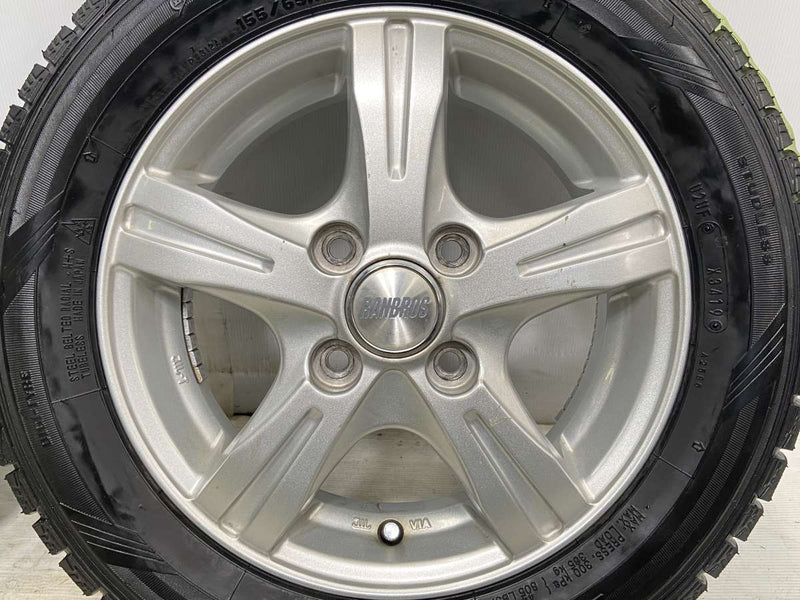 ダイハツ純正アルミホイール 155/65R13 スタッドレスタイヤ付4本 155⁄65R13 スタッドレスタイヤ 4本セット DSX-2 2013年製 バリ山 13X4 100