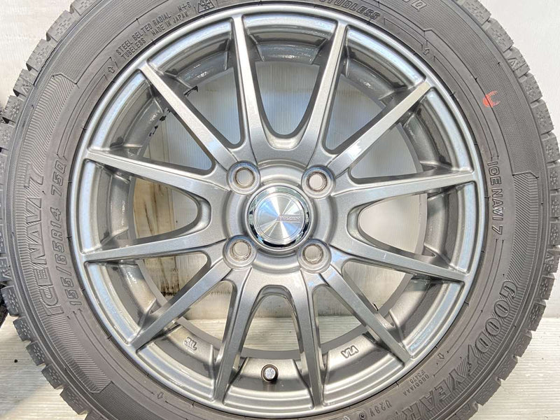 グッドイヤー アイスナビ 7 155/65R14 / WEZEN 4.5J+45 100-4穴 4本 ...