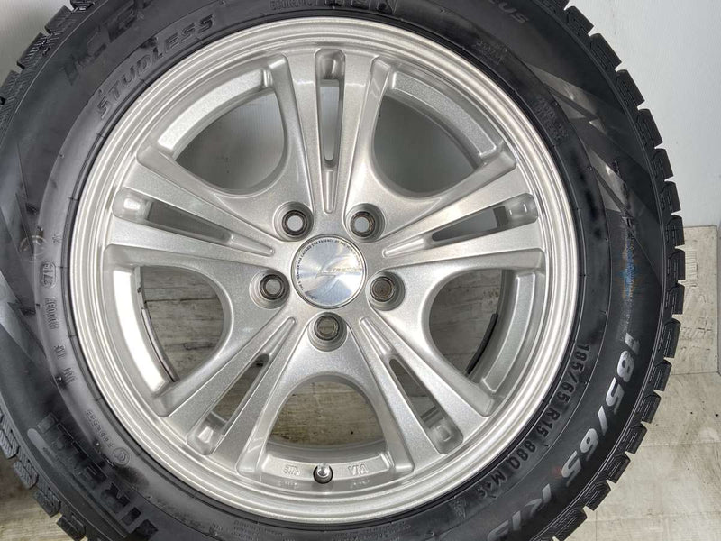 ピレリ アイスアシンメトリコ＋ 185/65R15  /　 ストレンジャー 6.0J+45 100-5穴 4本