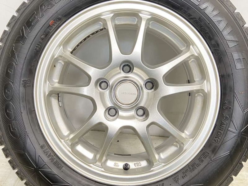 グッドイヤー アイスナビ 6 195/65R15 /　 エコフォルム 6.0J+45 114.3-5穴 4本