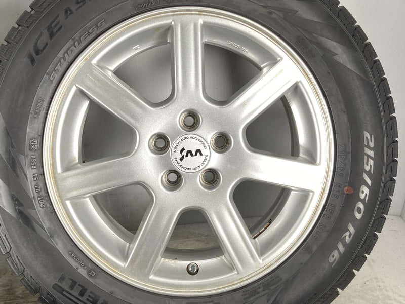 ピレリ アイスアシンメトリコ 215/60R16 /スバル純正 SAA 16x6.5 48 100-5穴