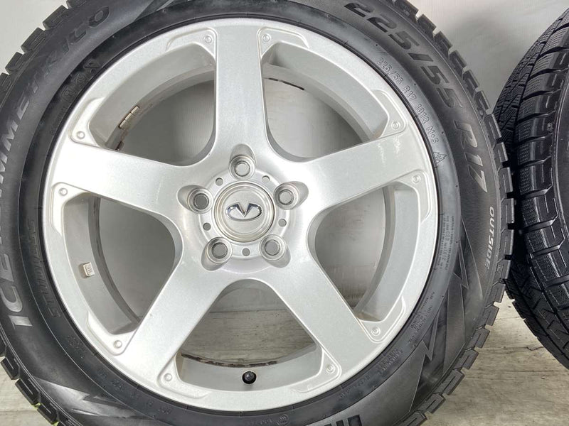 ピレリ ICE ASIMMETRICO 225/55R17  /　  7.0J+45 114.3-5穴 4本